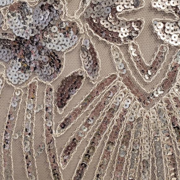 NWT!!! Unique Vintage Silver 1920s Flapper Dress - Picture 10 of 11